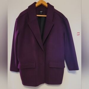 KATE SPADE SATURDAY Plum Purple Wool Blend Woman's Peacoat Small